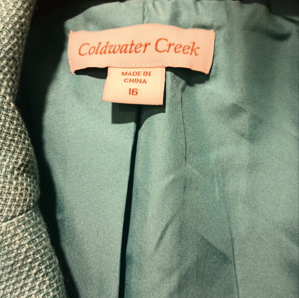 Cold Water Creek Teal Women's Blazer - Picture 3 of 5